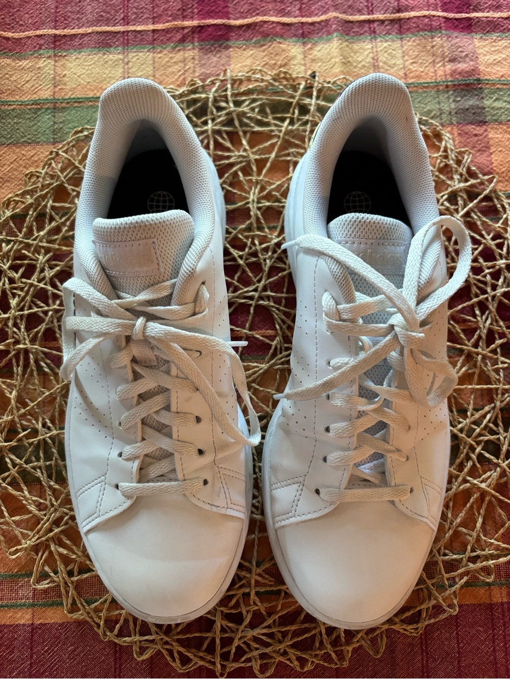 adidas White Men's Low-Top Leather Sneakers